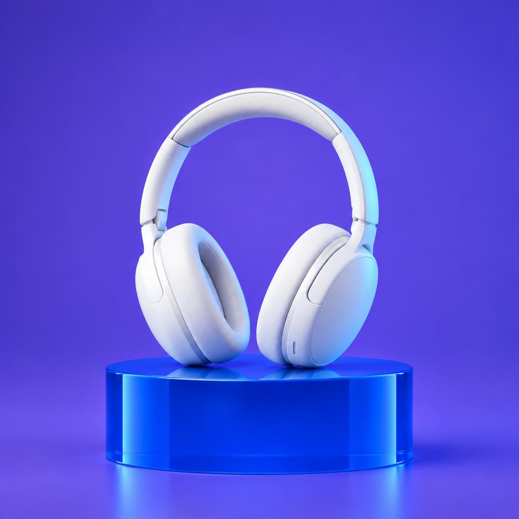 Exemplo de criativo: fone de ouvido branco